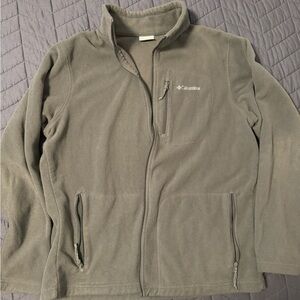Columbia Men Grey Fleece Jacket - Large